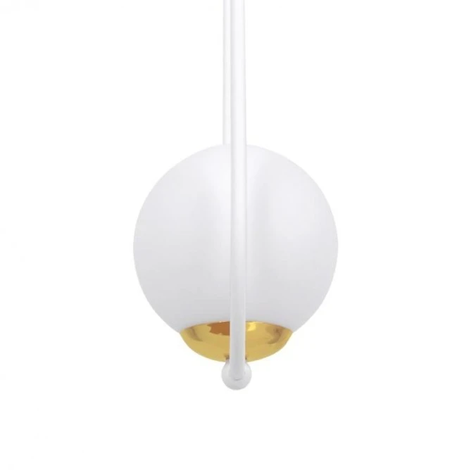 Lampa wisząca biała ze złotym, ozdobnym elementem z serii ARLENA K‑5300 Kaja Lighting