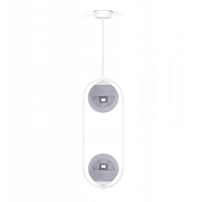 Lampa wisząca ARLENA biała, gwint E14, szklane grafitowe klosze K‑5303 Kaja Lighting