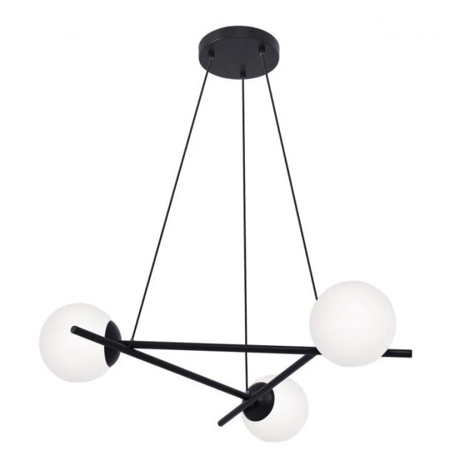 Lampa wisząca ARTON na E27, mleczne białe klosze szkło K‑4966 Kaja Lighting