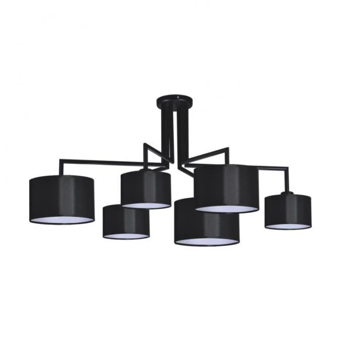 Lampa sufitowa SIMONE BLACK do salonu nad stół, czarne klosze na gwint E27 K‑4321 Kaja Lighting