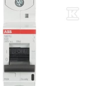 Wyłącznik nadmiarowo-prądowy, 1P, charakterystyka K, 20A, 25kA, AC | S801U-K20 2CCS881017R0487 Wyłącznik nadmiarowo-prądowy, 1P, charakterystyka K, 20A, 25kA, AC | S801U-K20 2CCS881017R0487