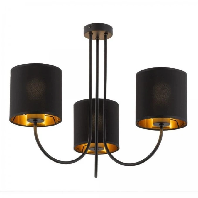 Lampa sufitowa TORENS 3 ‑ punktowa Czarno złoty 4594 TK Lighting