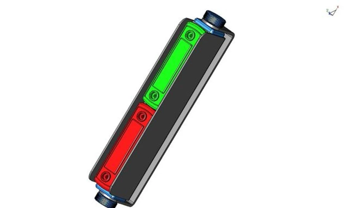 Lampa sygnalizacyjna semaforowa LED 2‑kolorowa 12/24 AC/DC 0,5/1W IP68 wodoszczelna, wodoodporna 34x245x74 mm 12994
