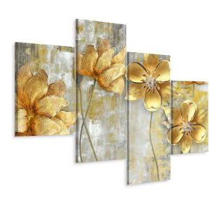Obraz Ścienny 4-Częściowy Abstrakcyjne Kwiaty 3D 120x75cm 139121 Obraz Ścienny 4-Częściowy Abstrakcyjne Kwiaty 3D 120x75cm 139121