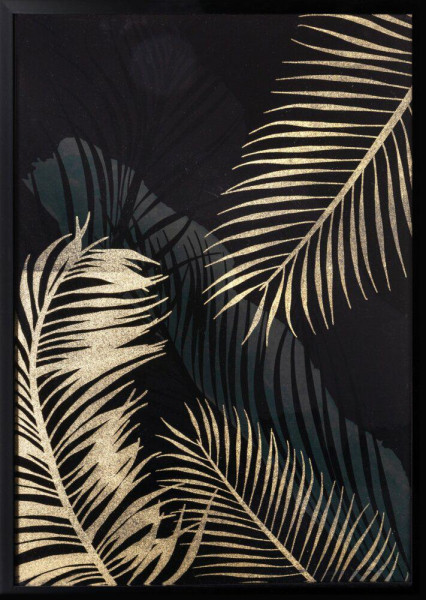 Obraz ścienny glamour czarno-złoty 53x73 cm 701792