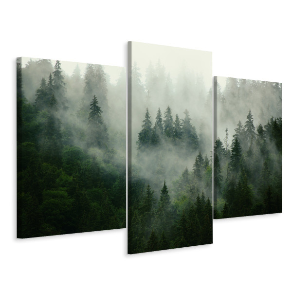 Obraz Ścienny Tryptyk LAS WE MGLE Efekt 3D 60x40cm 137225