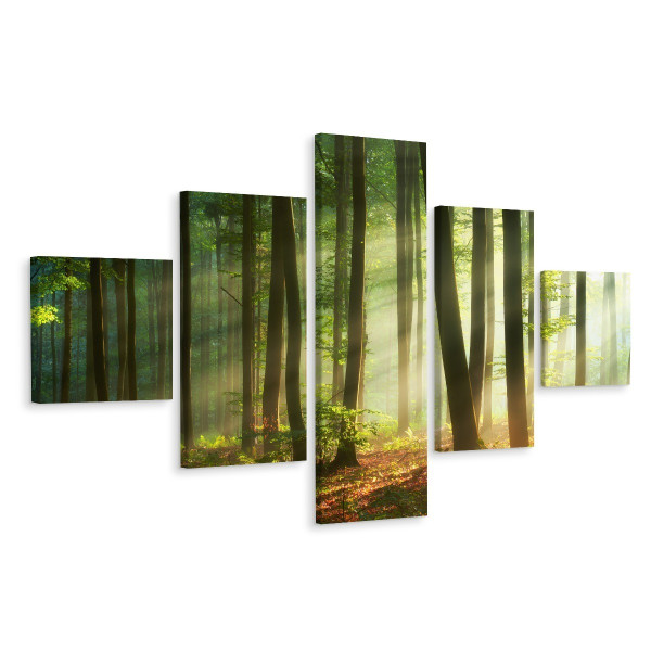 Obraz Ścienny Wieloczęściowy Leśny Pejzaż 3D 150x90cm 139172