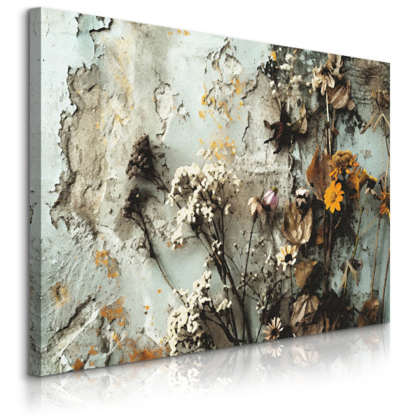 Obraz Suszone Kwiaty Na Betonie 100x70cm 647487