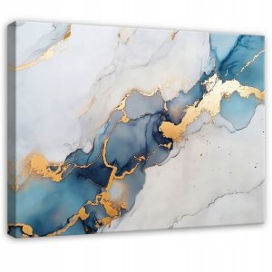 Obraz Sypialnia Salon Na Płótnie Abstrakcja Marmur Niebieski Złoto 100X70 575799 Obraz Sypialnia Salon Na Płótnie Abstrakcja Marmur Niebieski Złoto 100X70 575799