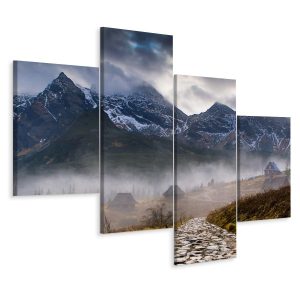 Obraz Tetraptyk TATRY we Mgle Krajobraz 3D 80x50cm 139162 Obraz Tetraptyk TATRY we Mgle Krajobraz 3D 80x50cm 139162
