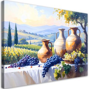 Obraz Toskania winnice dzbany do salonu sypialni kuchni biura 100×70 996126
