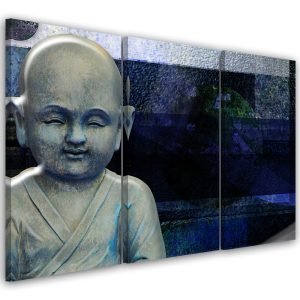 Obraz tryptyk do salonu Budda Niebieski 432142 Obraz tryptyk do salonu Budda Niebieski 432142