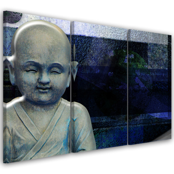Obraz tryptyk do salonu Budda Niebieski 432142