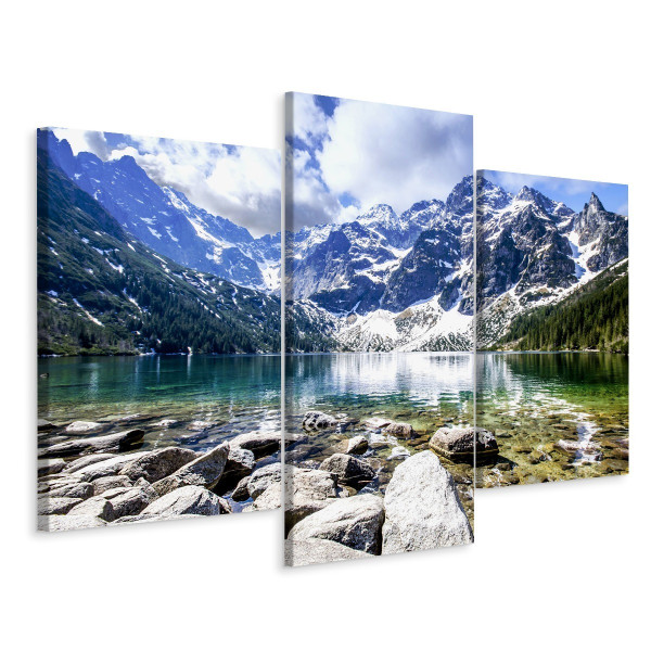 Obraz Tryptyk GÓRY Jezioro Morskie Oko 3D 120x80cm 137759