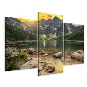 Obraz Tryptyk GÓRY Jezioro Słońce Widok 3D 60x40cm 139046 Obraz Tryptyk GÓRY Jezioro Słońce Widok 3D 60x40cm 139046