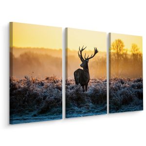 Obraz Tryptyk JELEŃ na Rykowisku Widok 3D 150x100cm 137765 Obraz Tryptyk JELEŃ na Rykowisku Widok 3D 150x100cm 137765