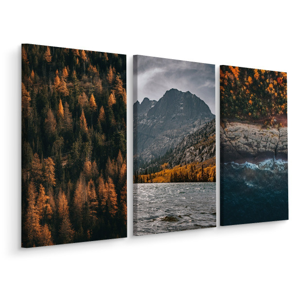 Obraz Tryptyk Jesienne Krajobrazy Widok 3D 60x40cm 138970