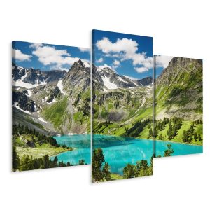 Obraz Tryptyk LAS Góry Jezioro Chmury 3D 60x40cm 138957 Obraz Tryptyk LAS Góry Jezioro Chmury 3D 60x40cm 138957