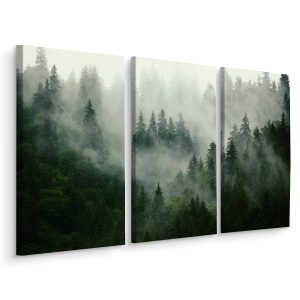 Obraz TRYPTYK Las we Mgle Krajobraz 3D 120x80cm 137037 Obraz TRYPTYK Las we Mgle Krajobraz 3D 120x80cm 137037