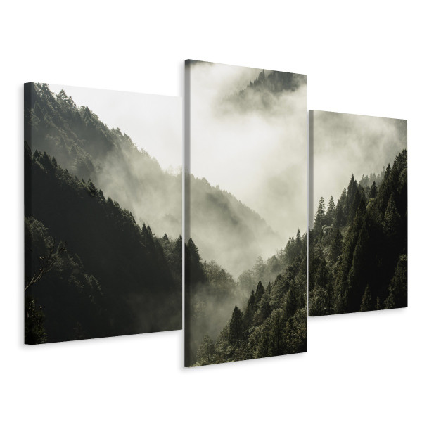 Obraz Tryptyk LAS WE MGLE Natura 3D 120x80cm 137226