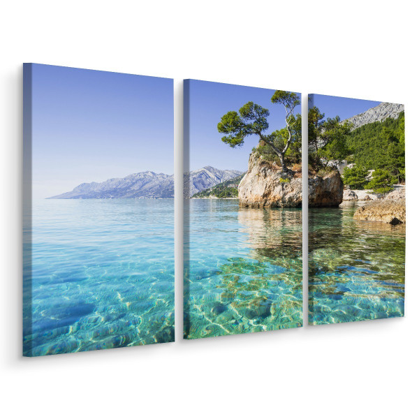 Obraz Tryptyk MORZE Skały Pejzaż Natura 3D 150x100cm 135740