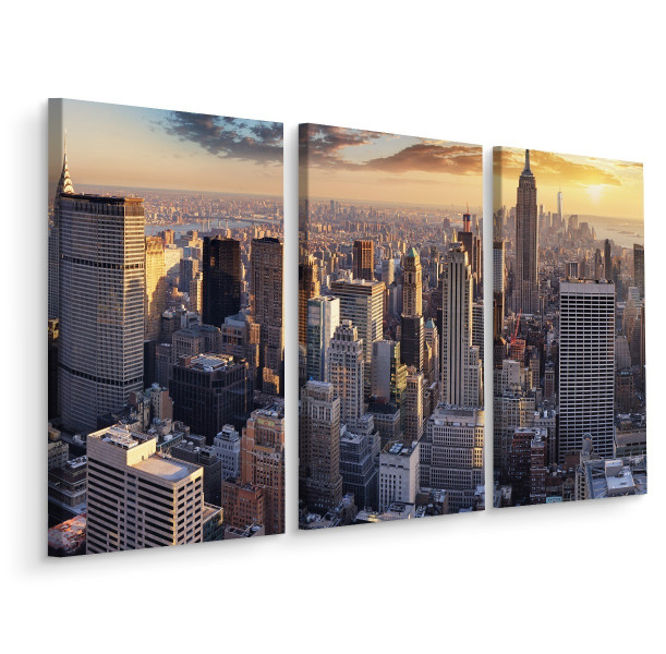 Obraz TRYPTYK Panorama Nowego Jorku 3D 180x120cm 136823