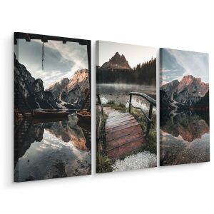 Obraz Tryptyk PEJZAŻE Górskie Jezioro 3D 180x120cm 138895 Obraz Tryptyk PEJZAŻE Górskie Jezioro 3D 180x120cm 138895