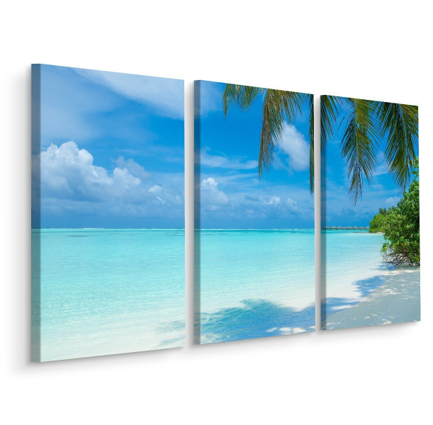 Obraz TRYPTYK Plaża Ocean Natura Pejzaż 3D 60x40cm 136656