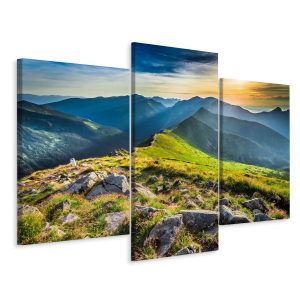 Obraz Tryptyk SŁOŃCE w Górach Krajobraz 3D 150x100cm 138611 Obraz Tryptyk SŁOŃCE w Górach Krajobraz 3D 150x100cm 138611