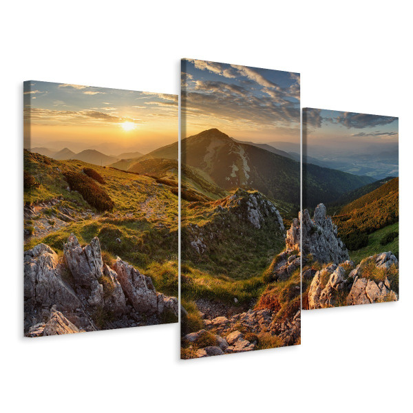 Obraz TRYPTYK Szczyt Górski Krajobraz 3D 120x80cm 139006