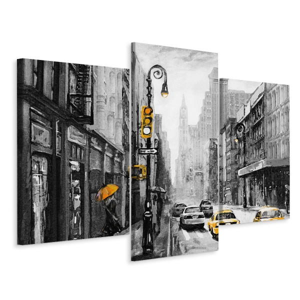 Obraz TRYPTYK Ulice Nowego Jorku Abstrakcja 90x60cm 135738