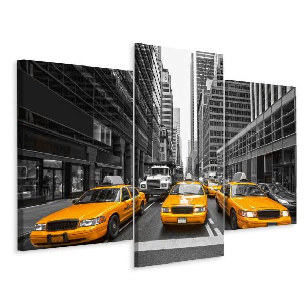 Obraz Tryptyk Ulice Nowego Jorku Taxi Efekt 3D 120x80cm 137132