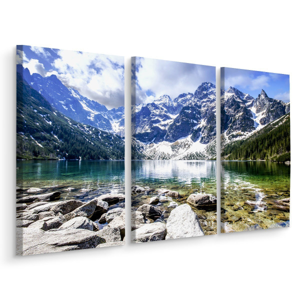 Obraz Tryptyk Widok Na Morskie Oko 180x120cm 137809