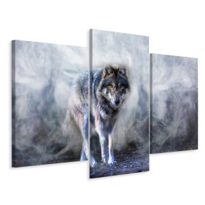 Obraz Tryptyk WILK Zwierzę Mgła Efekt 3D 120x80cm 139000 Obraz Tryptyk WILK Zwierzę Mgła Efekt 3D 120x80cm 139000