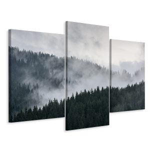 Obraz Tryptyk Zamglony LAS Widok 3D 60x40cm 135906 Obraz Tryptyk Zamglony LAS Widok 3D 60x40cm 135906