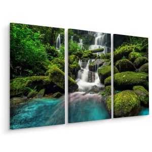 Obraz Tryptyk Zielony Las WODOSPAD 120x80cm 136886 Obraz Tryptyk Zielony Las WODOSPAD 120x80cm 136886