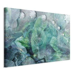 Obraz Turkusowe liście 120 x 80 cm 607830 Obraz Turkusowe liście 120 x 80 cm 607830