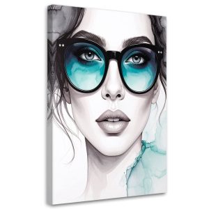 Obraz turkusowy do salonu sypialni, Portret Kobiety 40×60 777345 Obraz turkusowy do salonu sypialni, Portret Kobiety 40×60 777345