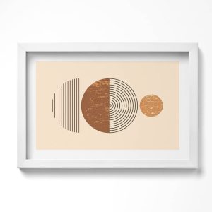 Obraz w białej ramie, Geometryczna sztuka 30×20 cm 414247