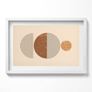 Obraz w białej ramie, Geometryczna sztuka 60×40 cm 414322