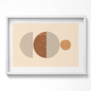 Obraz w białej ramie, Geometryczna sztuka 70×50 cm 414165