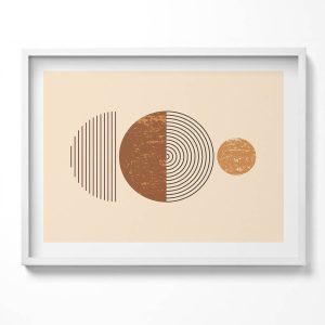 Obraz w białej ramie, Geometryczna sztuka 80×60 cm 414032