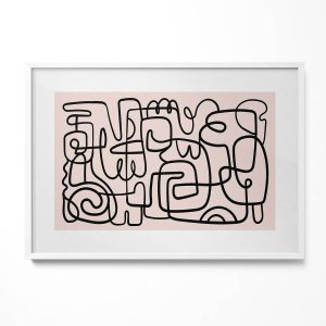 Obraz w białej ramie, Sztuka abstrakcyjne kształty 100x70cm 414067 Obraz w białej ramie, Sztuka abstrakcyjne kształty 100x70cm 414067