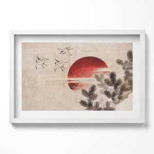 Obraz w białej ramie, Zachodzące słońce 60×40 cm 414143 Obraz w białej ramie, Zachodzące słońce 60×40 cm 414143