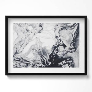 Obraz w czarnej ramie, Abstrakcja tuszu 70×50 cm 414001 Obraz w czarnej ramie, Abstrakcja tuszu 70×50 cm 414001