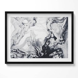 Obraz w czarnej ramie, Abstrakcja tuszu 80×60 cm 414341 Obraz w czarnej ramie, Abstrakcja tuszu 80×60 cm 414341