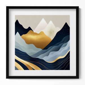 Obraz w czarnej ramie MDF, Abstrakcyjne góry 50×50 cm 414138 Obraz w czarnej ramie MDF, Abstrakcyjne góry 50×50 cm 414138