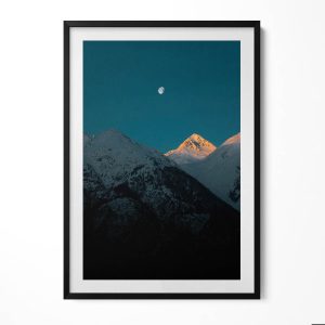 Obraz w czarnej ramie MDF, Górski zachód słońca 70x100cm 414377 Obraz w czarnej ramie MDF, Górski zachód słońca 70x100cm 414377