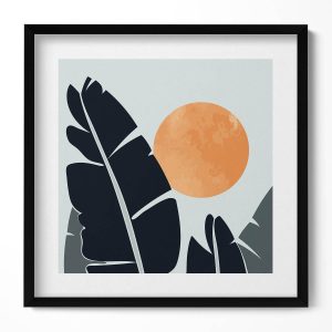 Obraz w czarnej ramie MDF, Minimalistyczne rośliny 50×50 cm 414102 Obraz w czarnej ramie MDF, Minimalistyczne rośliny 50×50 cm 414102