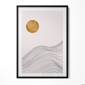 Obraz w czarnej ramie MDF „Złote kształty boho” 70x100cm 414167 Obraz w czarnej ramie MDF „Złote kształty boho” 70x100cm 414167